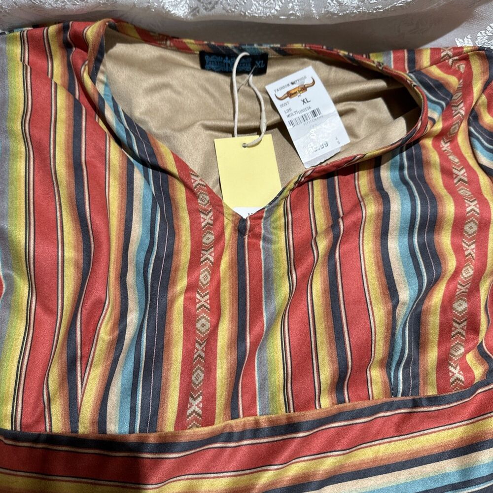 Fashion Express XL Striped Fall Colors Boho Dress
